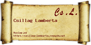 Csillag Lamberta névjegykártya